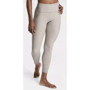Athleta Womens Tan Pull On Ankle Rainwater Salutation Leggings Pants Tall ST NEW